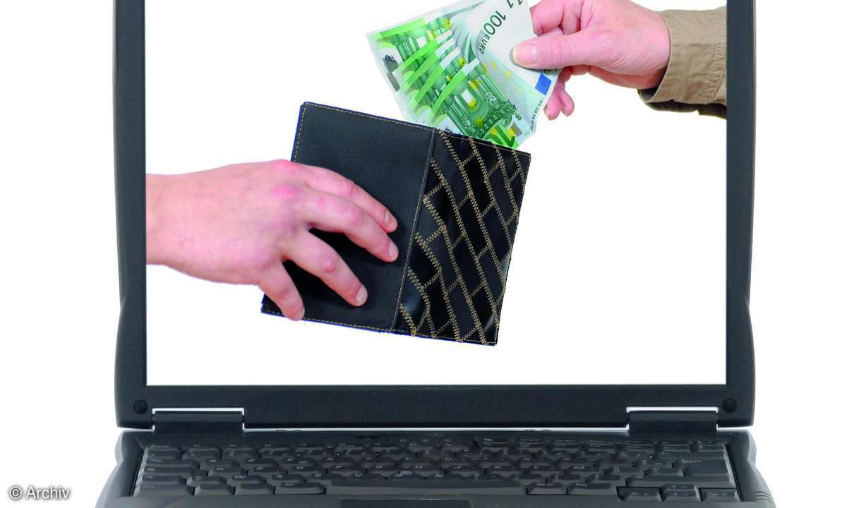 Laptop Geld Online-Banking