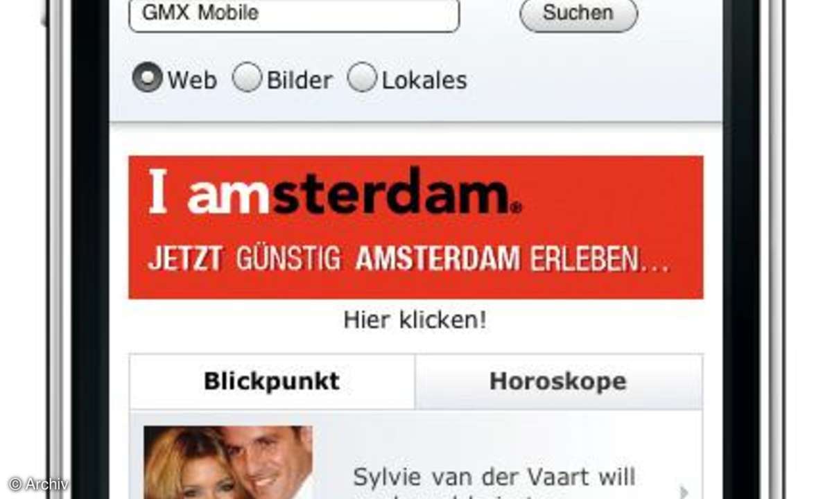 Das Mobilportal von GMX