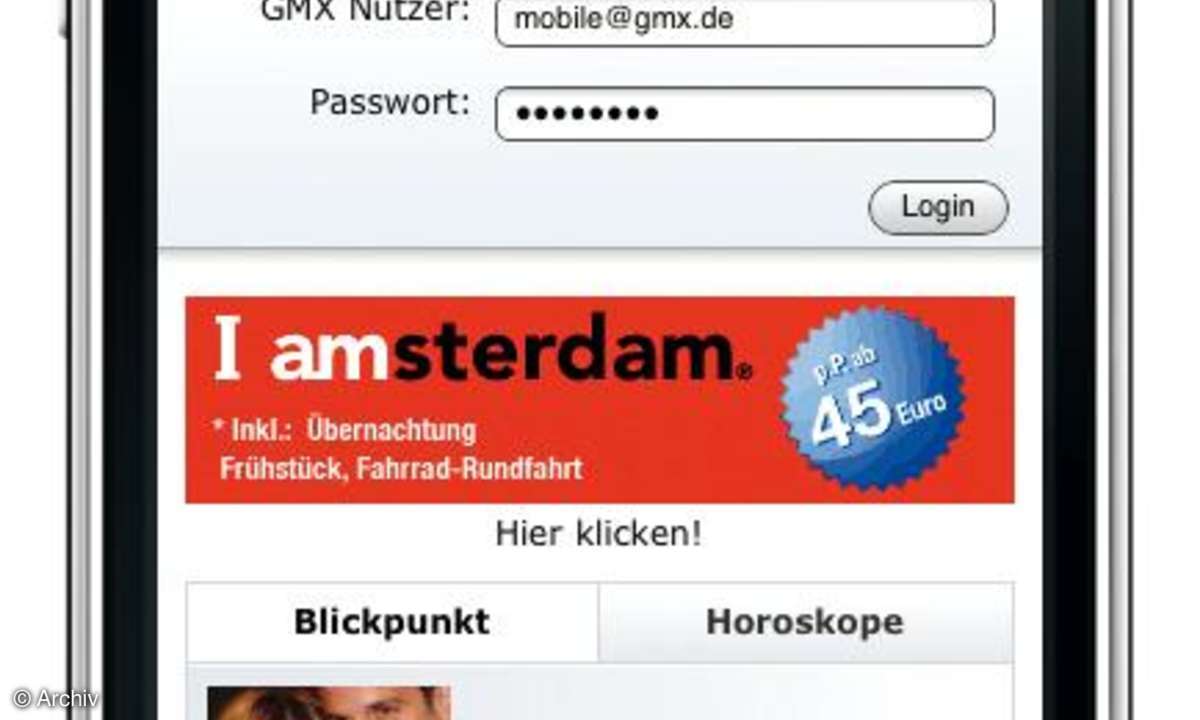 Das Mobilportal von GMX