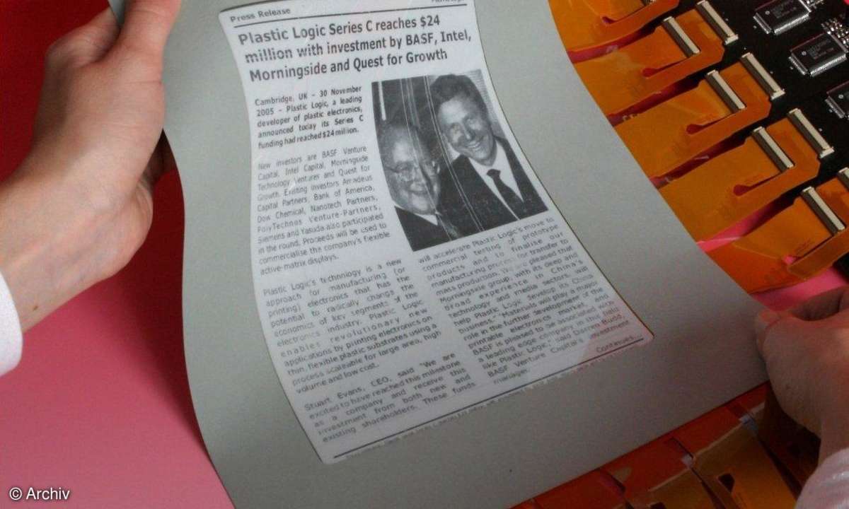 Plastic Logic präsentiert elektronische Zeitung