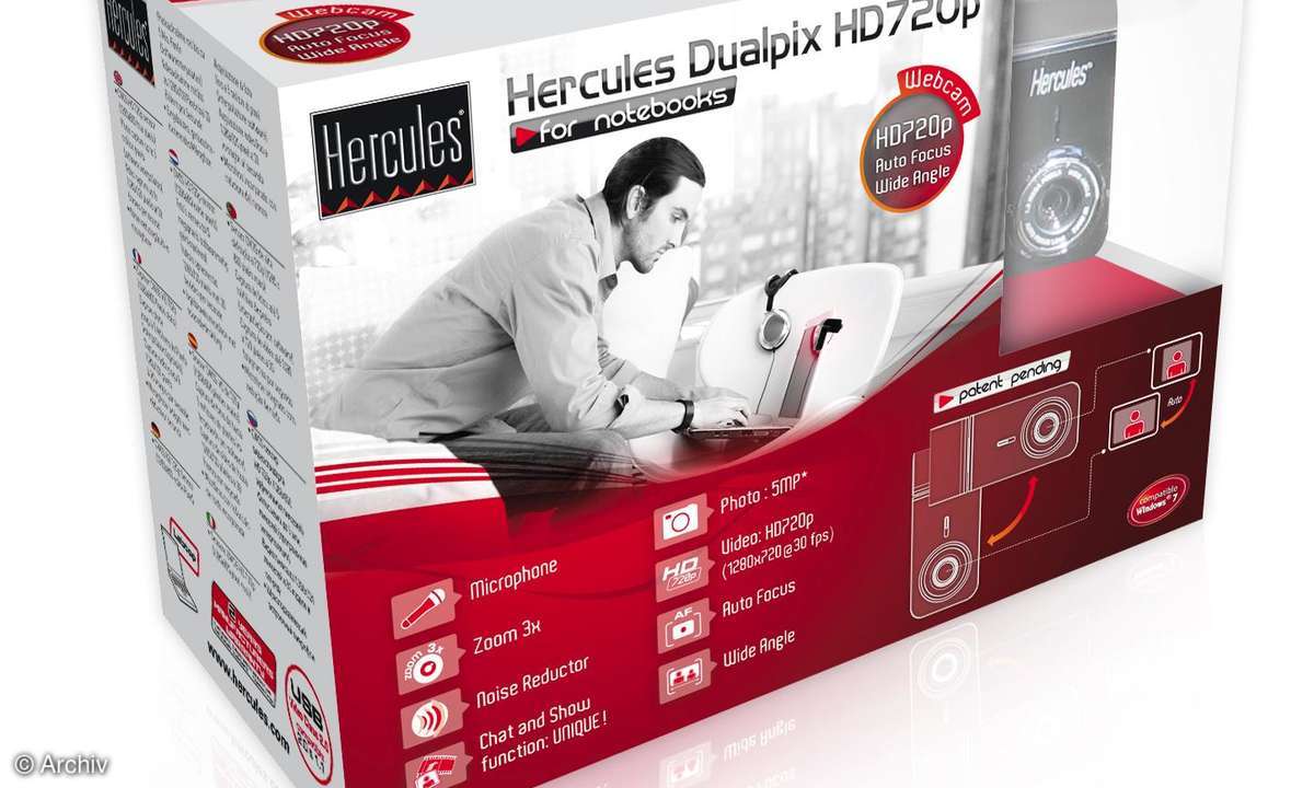 Hercules Dualpix HD720p: HD-Webcam mit 720p für Notebooks