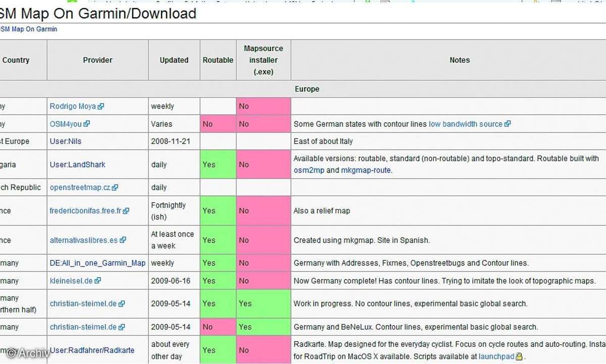 Gratis-Karten für Ihr Navi