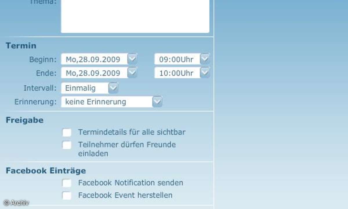 Terminmanager Zeitfinder von der Deutschen Post