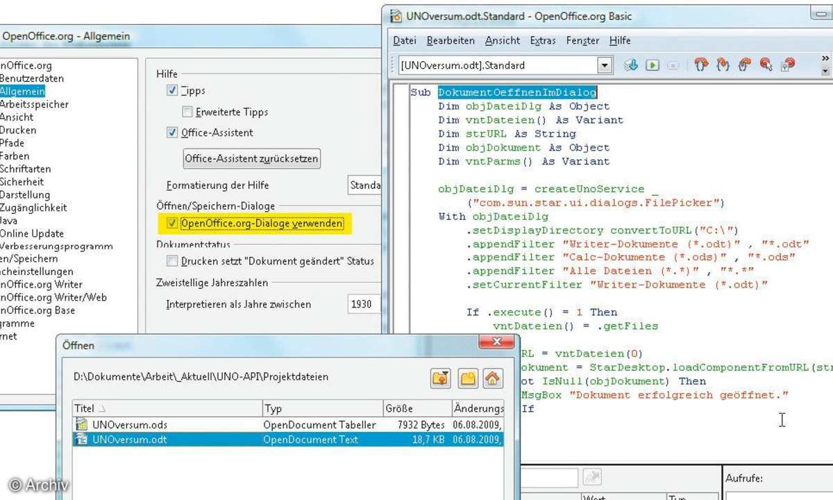 Grundlagen der Makroentwicklung in Openoffice