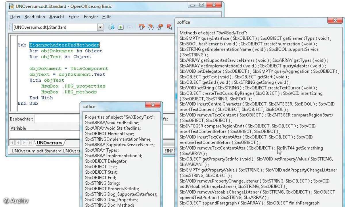 Grundlagen der Makroentwicklung in Openoffice