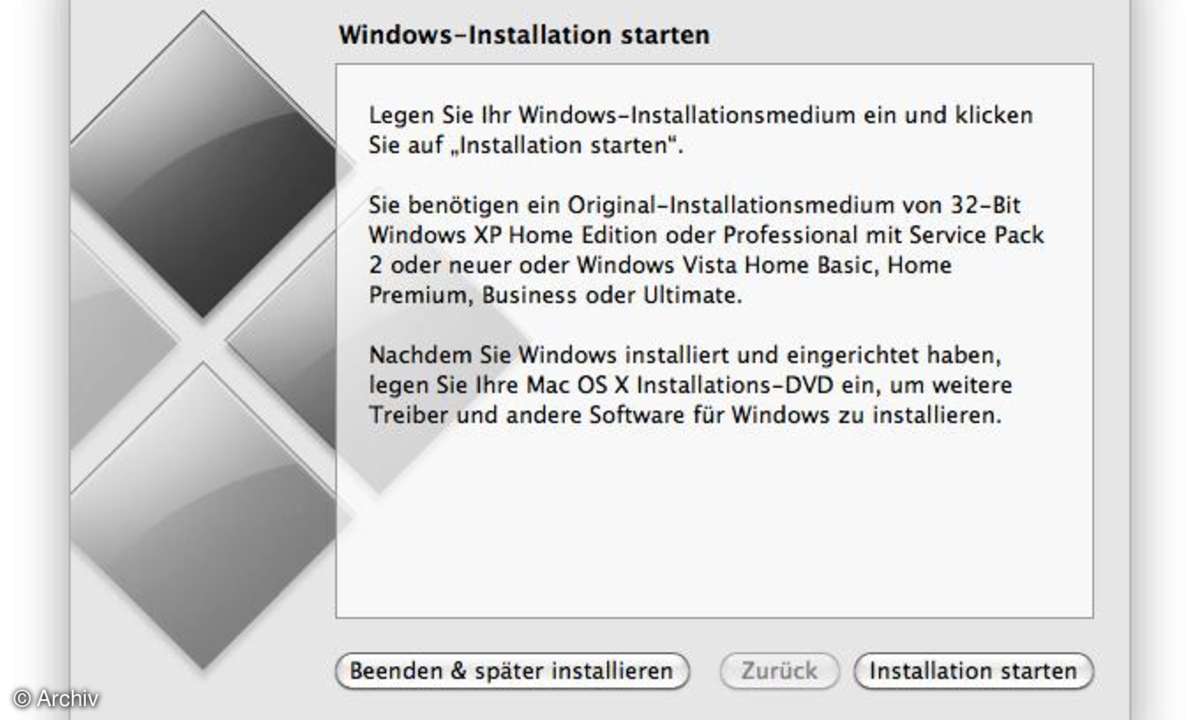 Windows 7 auf Apple Mac