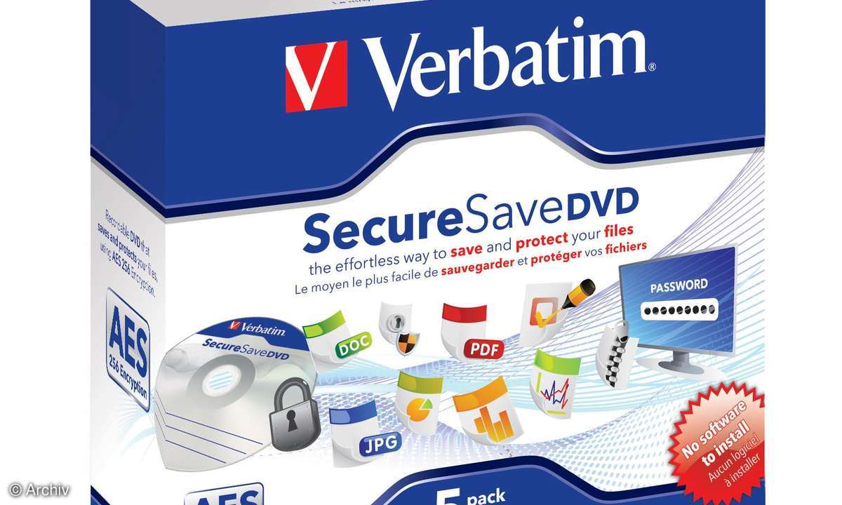 Verbatim SecureSave: DVD-Rohling mit Softwareverschlüsselung