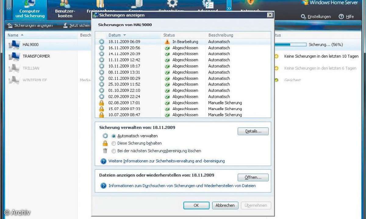 Windows Home Server und Windows 7