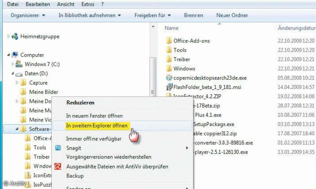 VB.NET-Tool für die parallele Anzeige von zwei Explorer-Fenstern