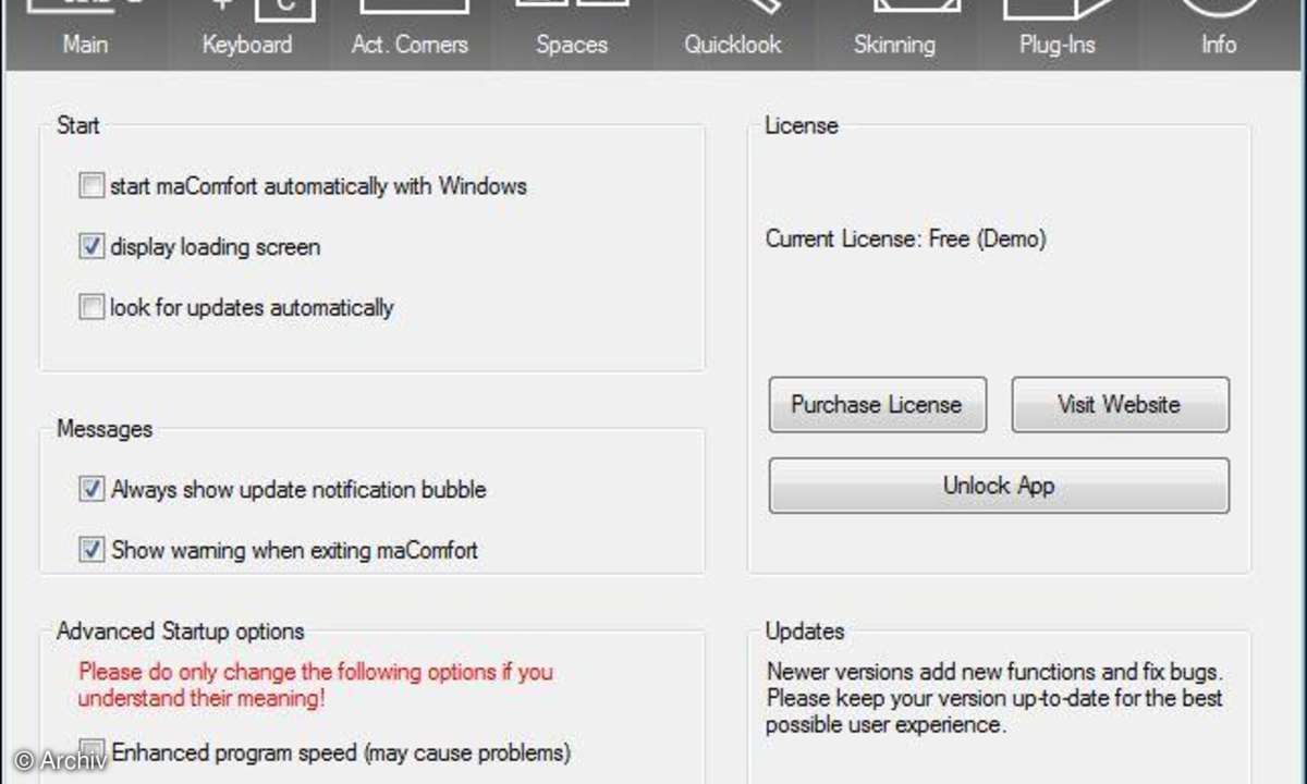 MaComfort ergänzt Windows mit Mac-Funktionen