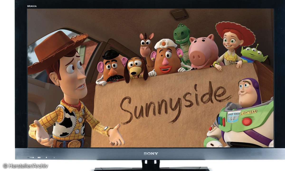 Bildschirmeinstellung mit Toy Story