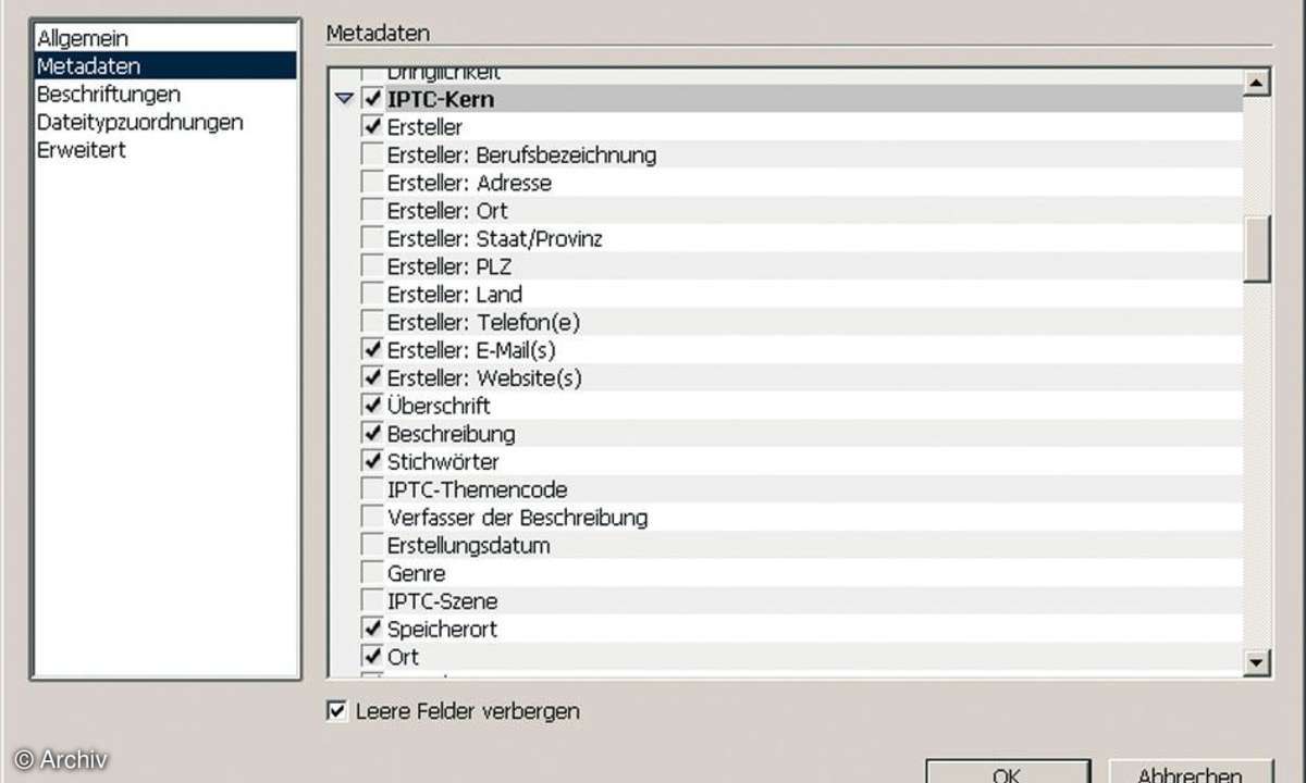 IPTC-Eigenschaften