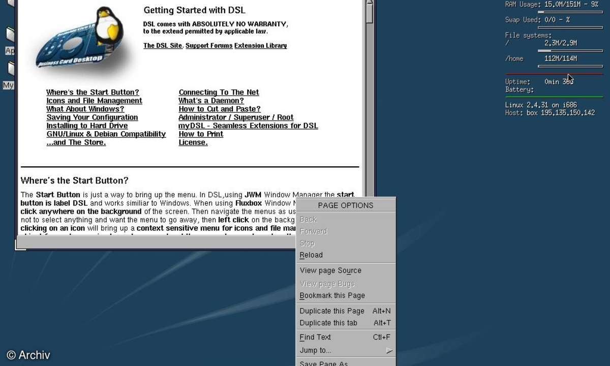Damn Small Linux