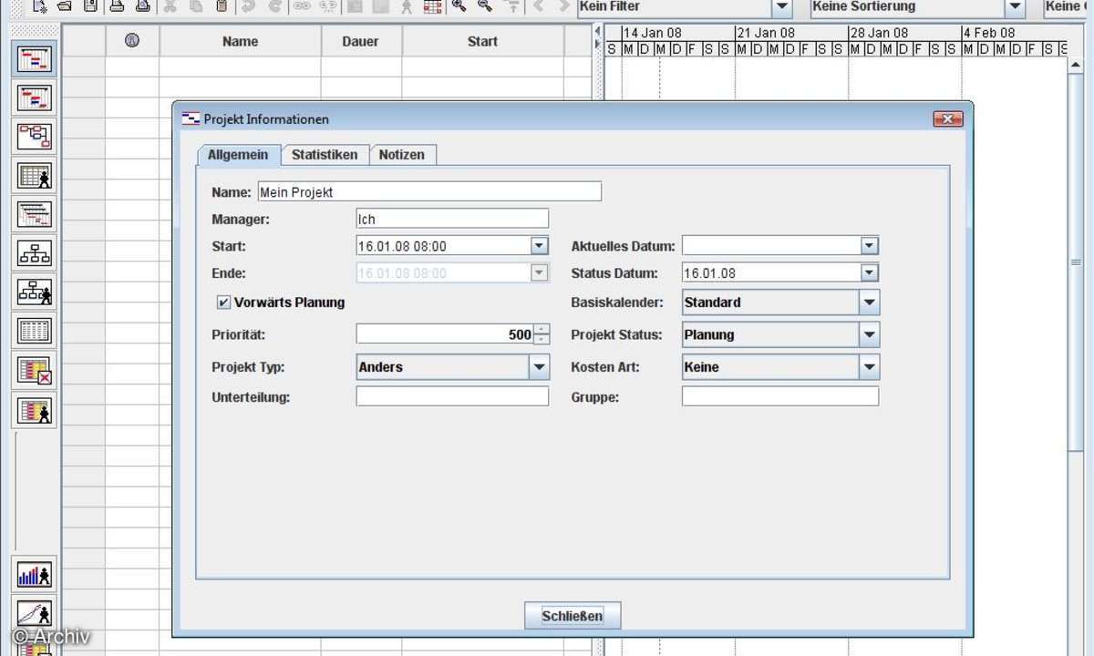 OpenProj: Kostenloser Projektmanager