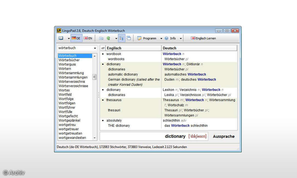 Lingopad: Praktisches Desktop-Wörterbuch