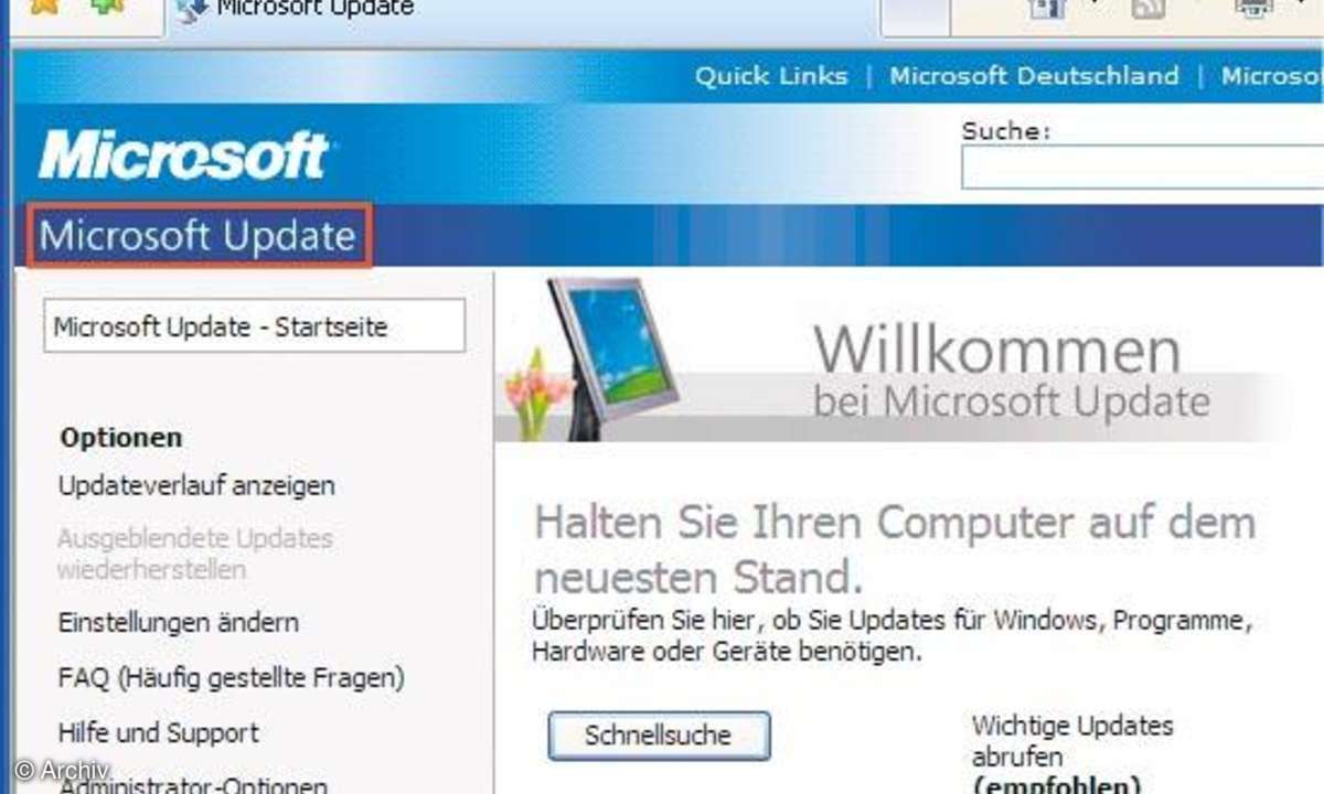 Windows unzerstörbar: Microsoft Update