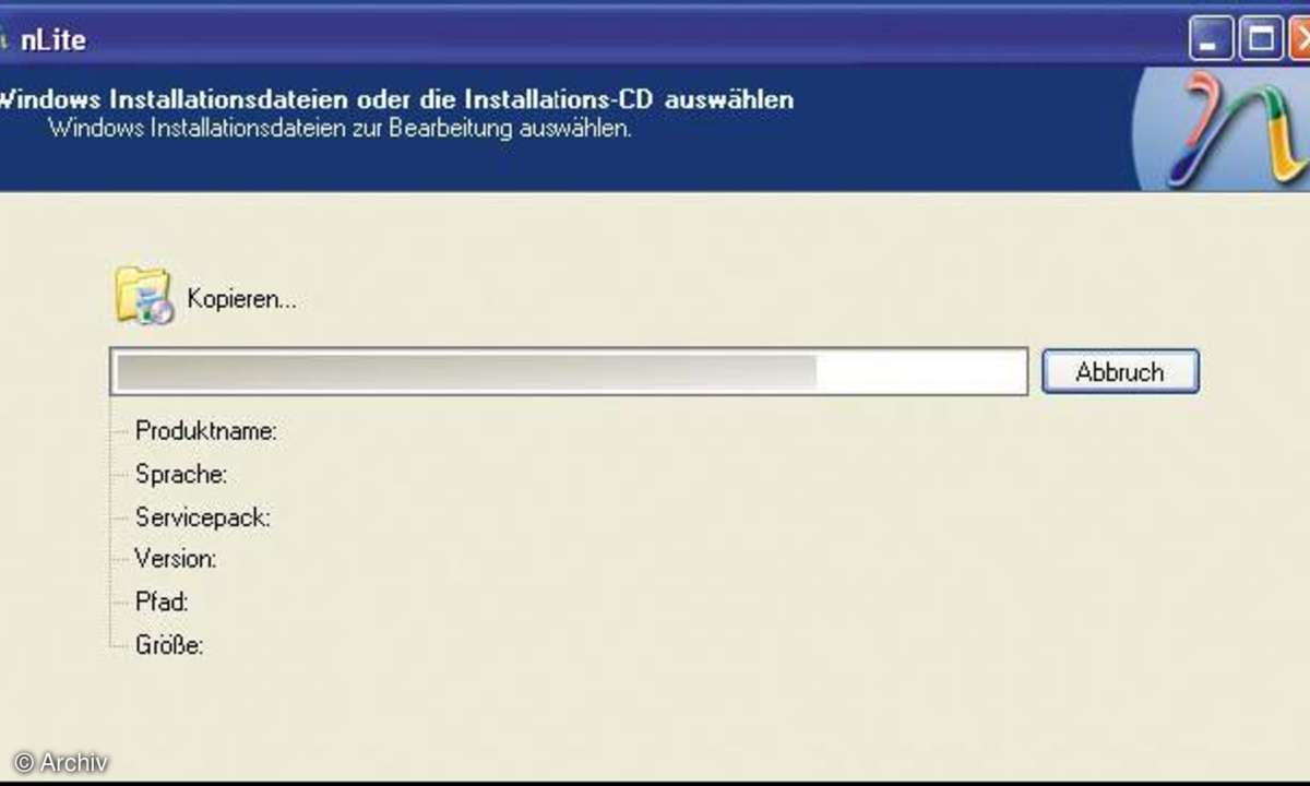 nLite: Windows-CD kopieren