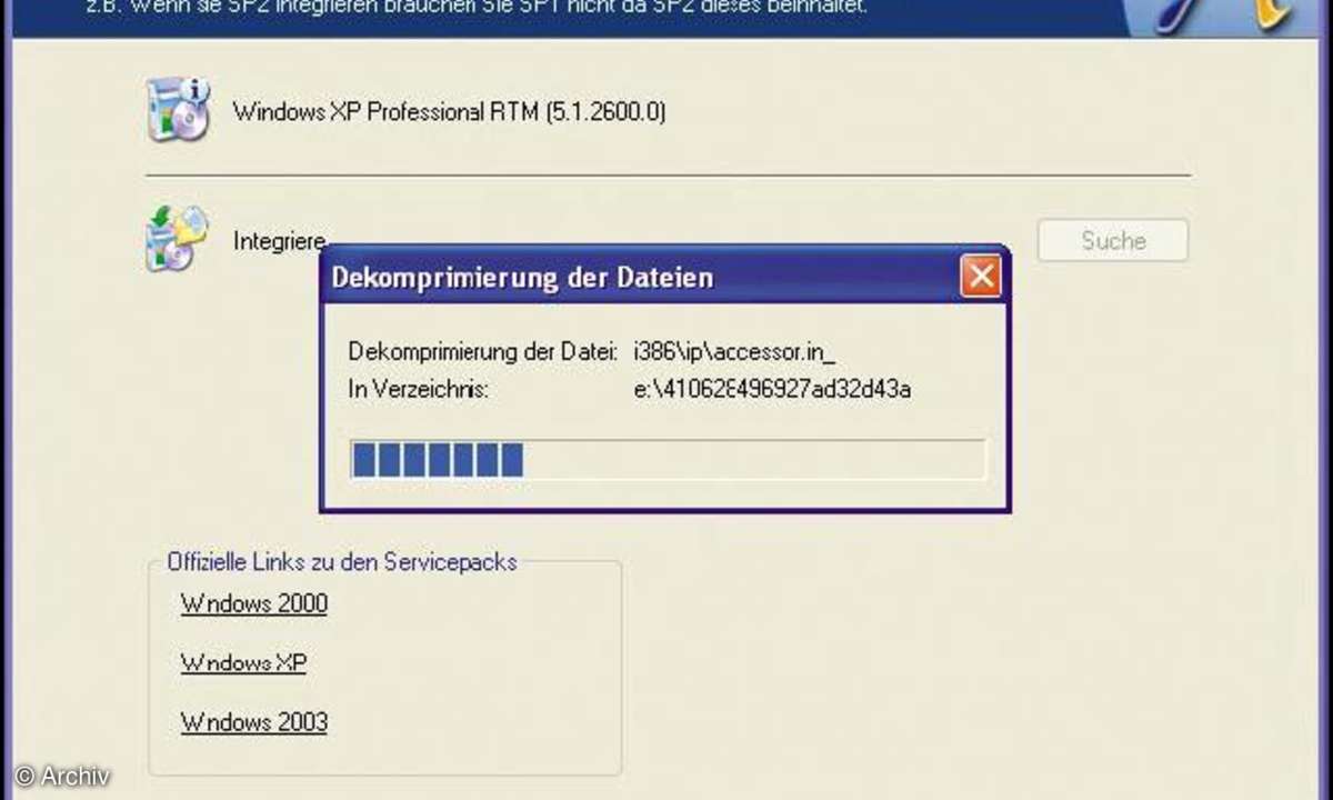 nLite: Service Pack einbinden