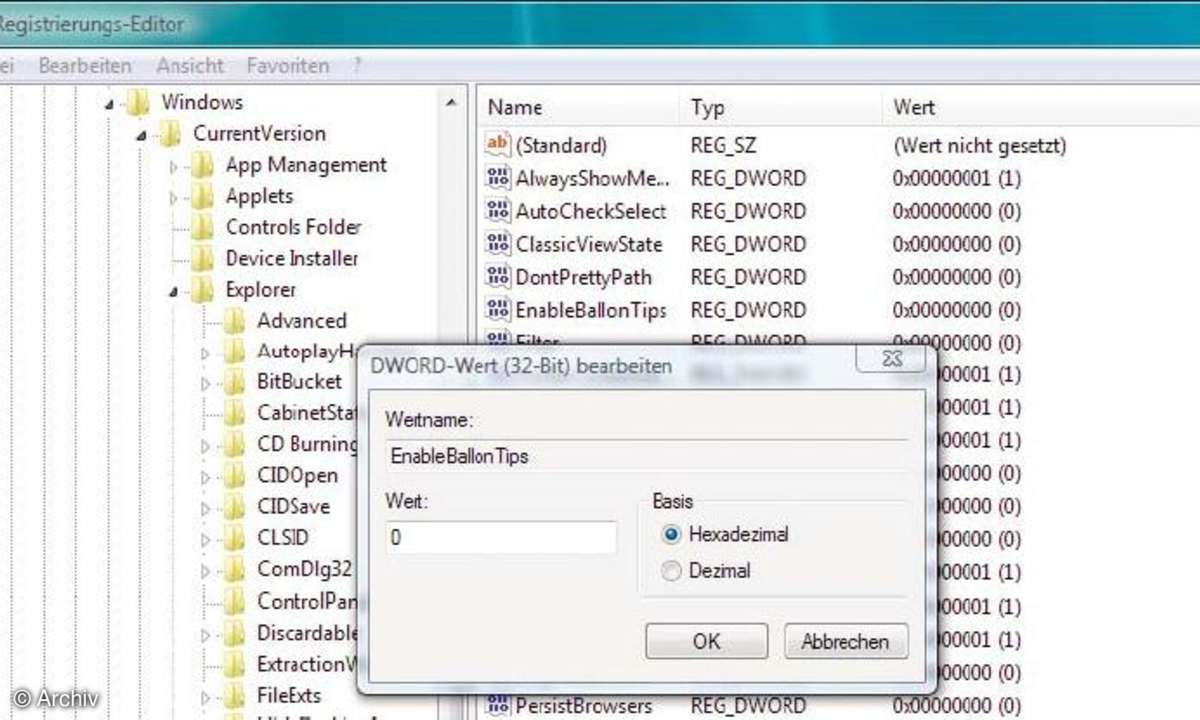 Vista-Ärger: Balloon-Tipps