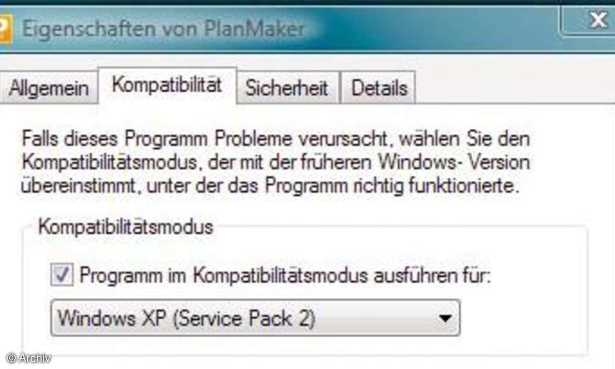 Vista-Ärger: Kompatibilitätsmodus