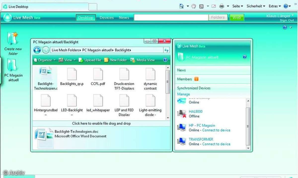 Software Cloud-Computing: Microsoft Live Mesh