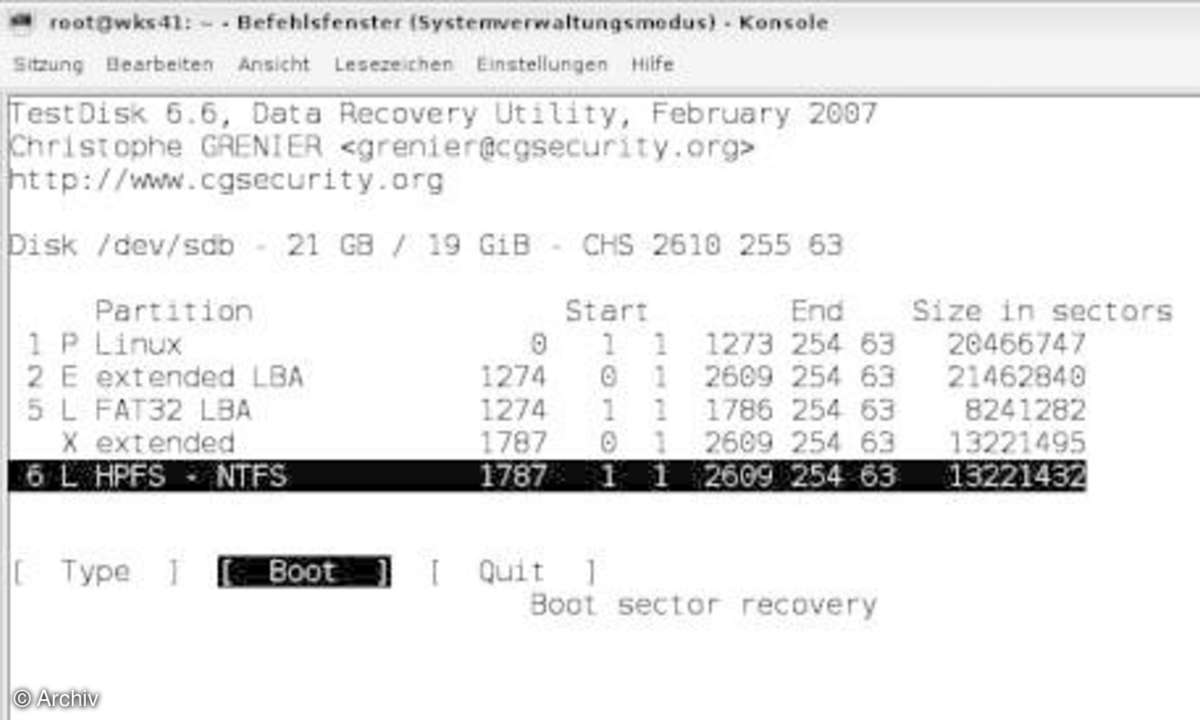 Datenretter Testdisk: Linux rettet NTFS