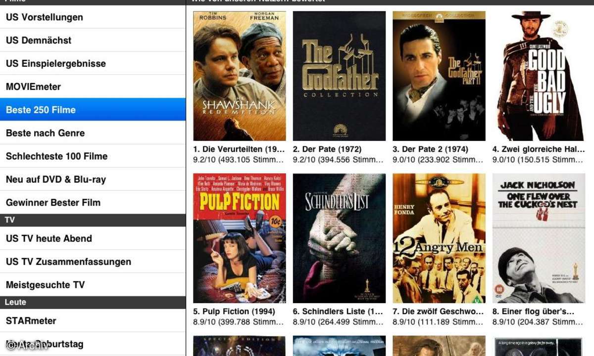 Apple iPad IMDb App