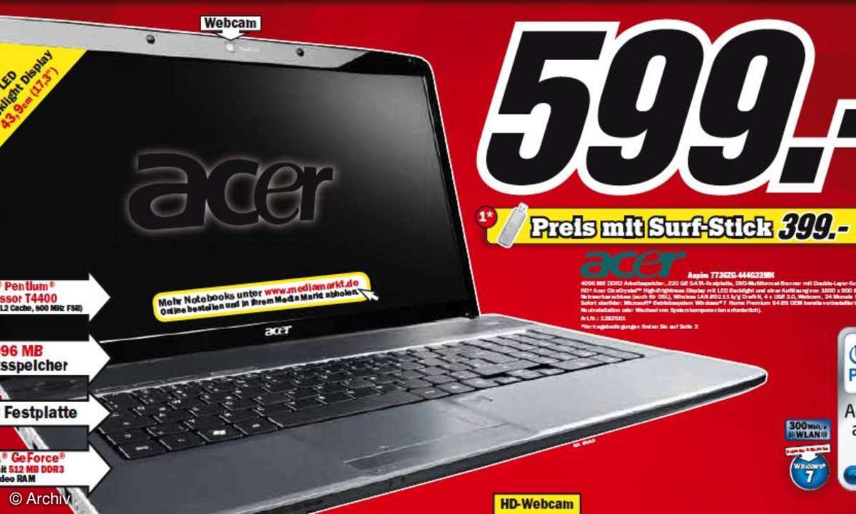 Media-Markt-Prospekt: Notebooks, Netbooks und All-in-One-PCs gecheckt
