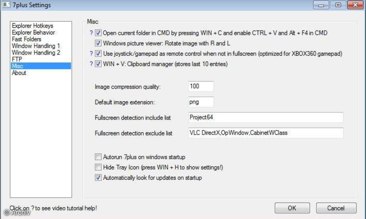 7plus: Zusatzfunktionen für Windows