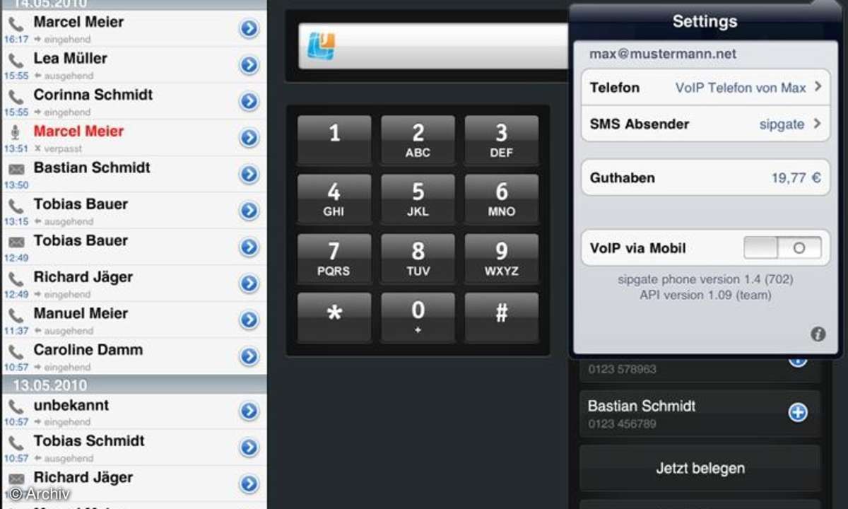 iPad Sipgate