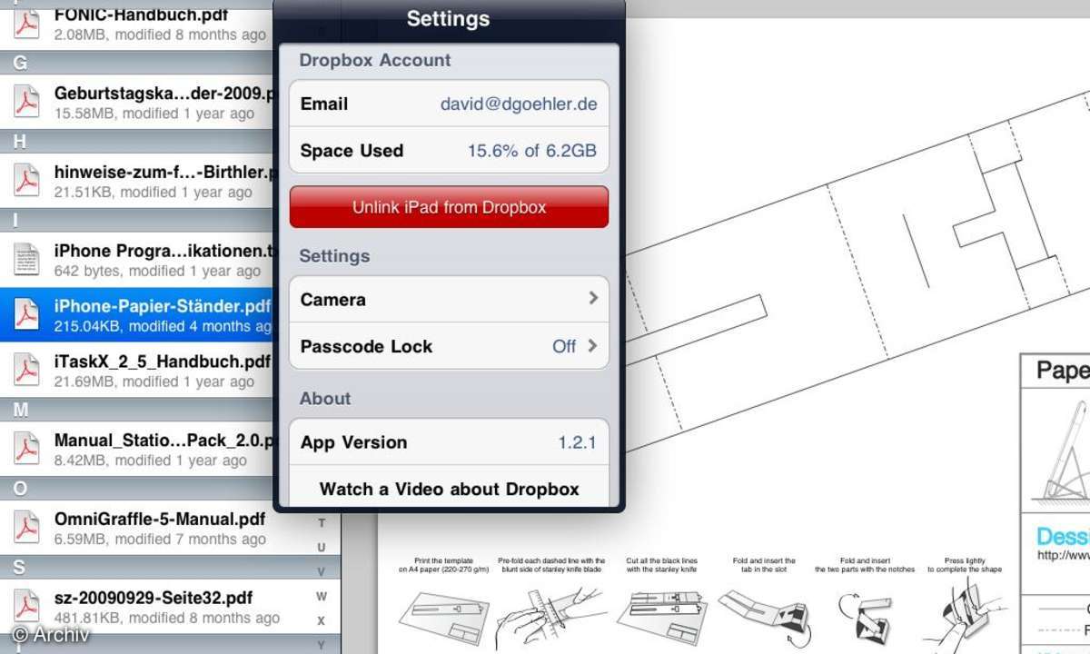 Apple iPad Dropbox App