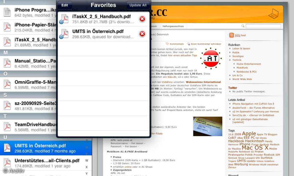 Apple iPad Dropbox App