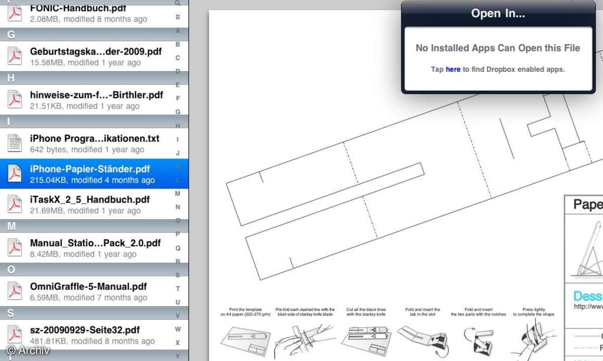 Apple iPad Dropbox App