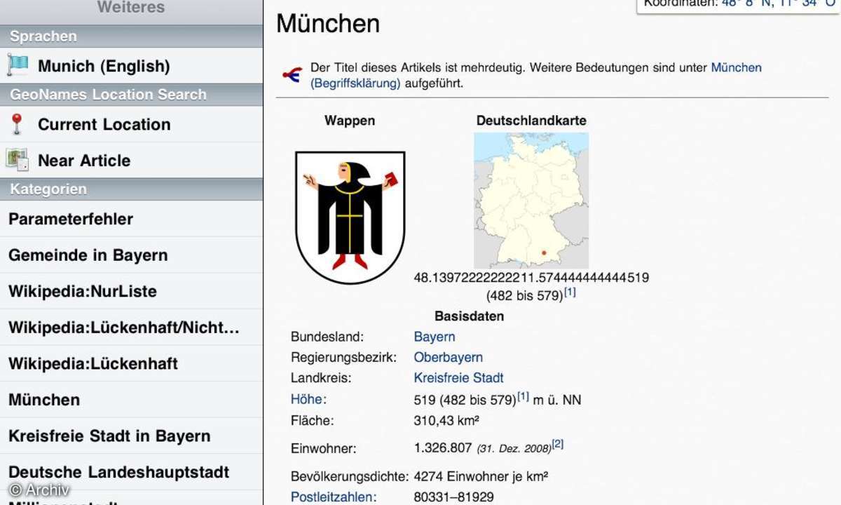 Apple iPad Wikipanion App