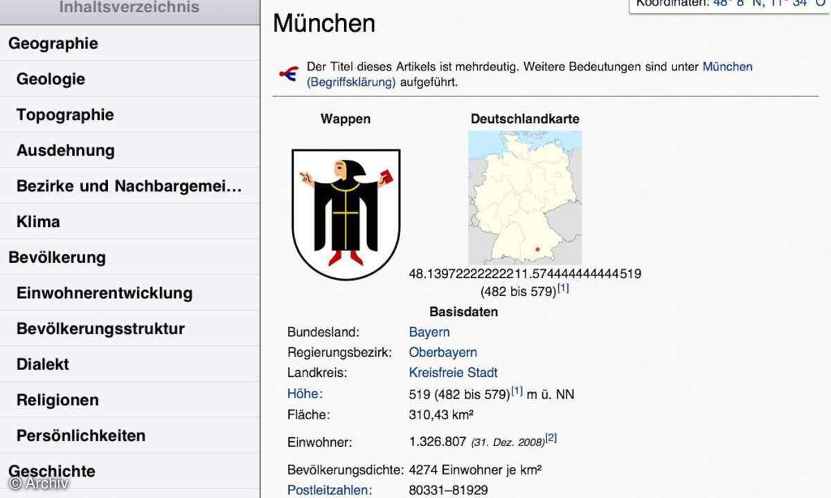 Apple iPad Wikipanion App