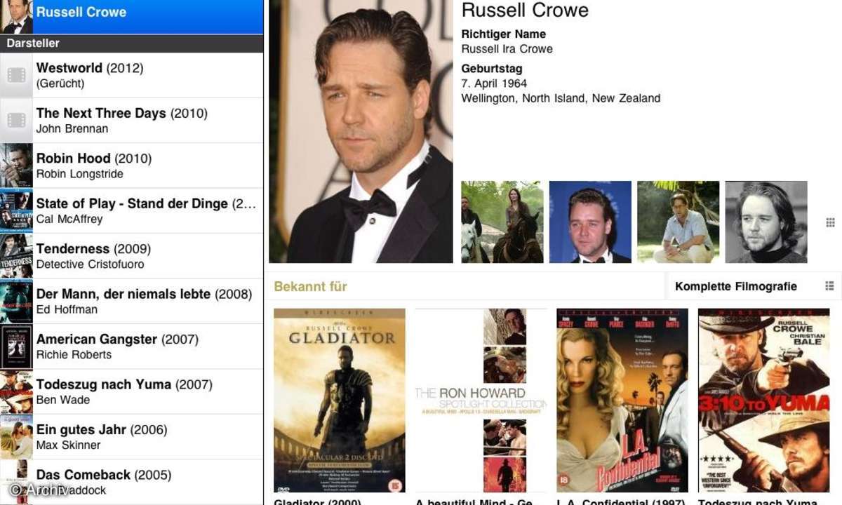 Apple iPad IMDb App