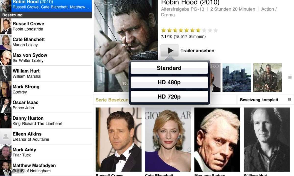 Apple iPad IMDb App