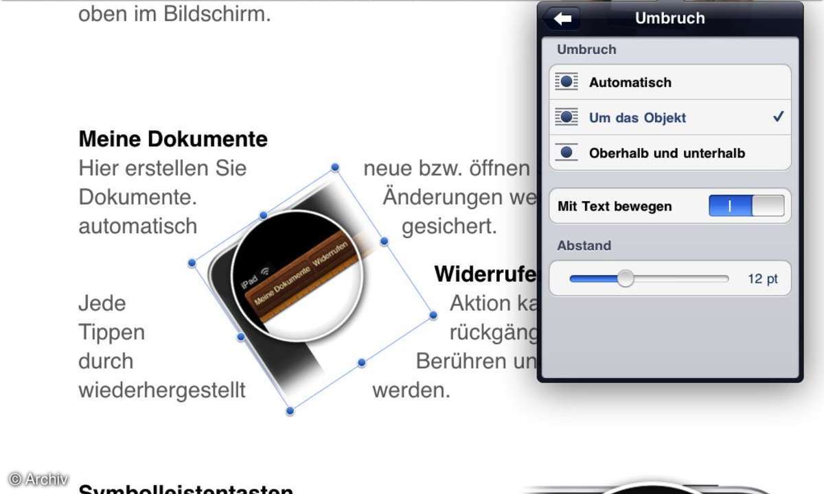 Apple iPad Pages App