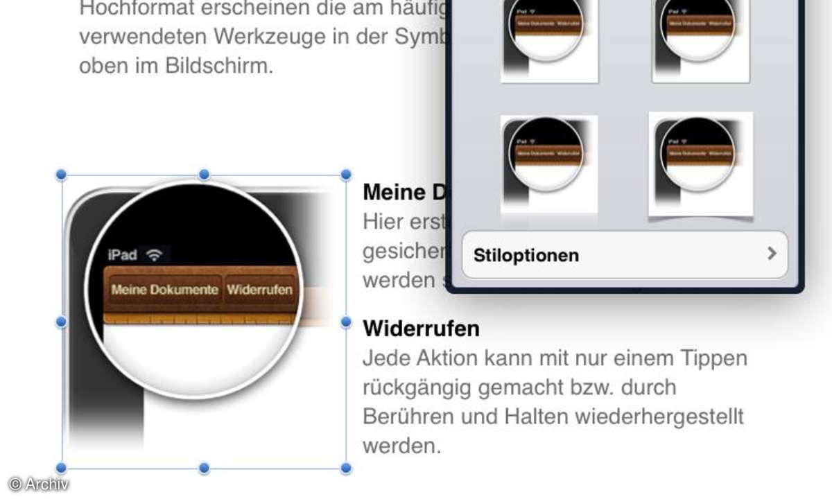 Apple iPad Pages App