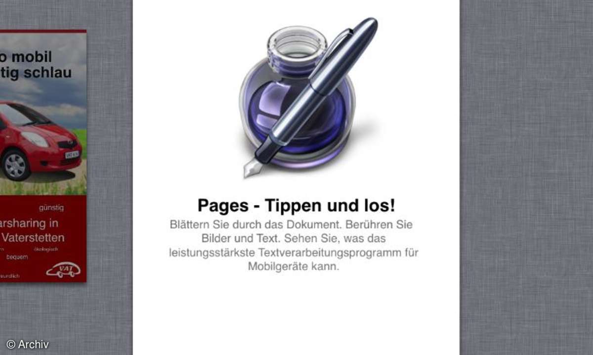 Apple iPad Pages App