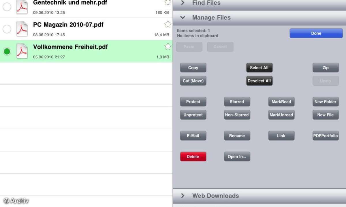Apple iPad GoodReader App