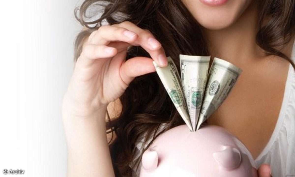 Frau Geld Sparschwein