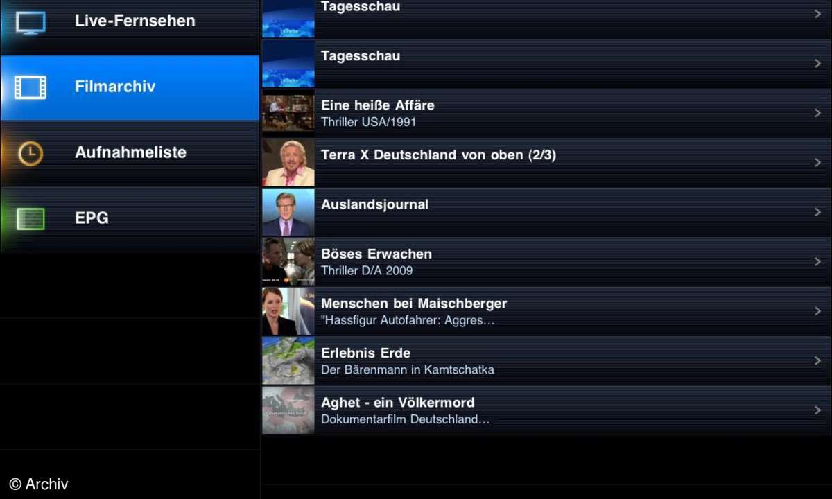 Apple iPad EyeTV App