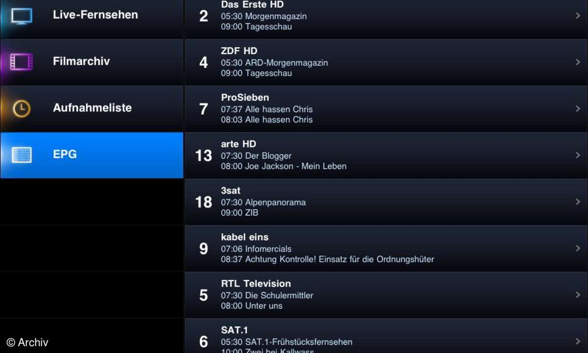 Apple iPad EyeTV App