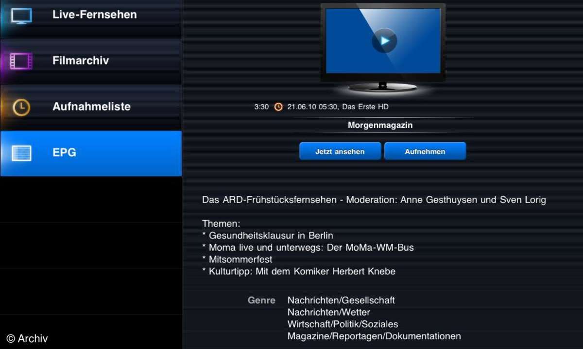 Apple iPad EyeTV App