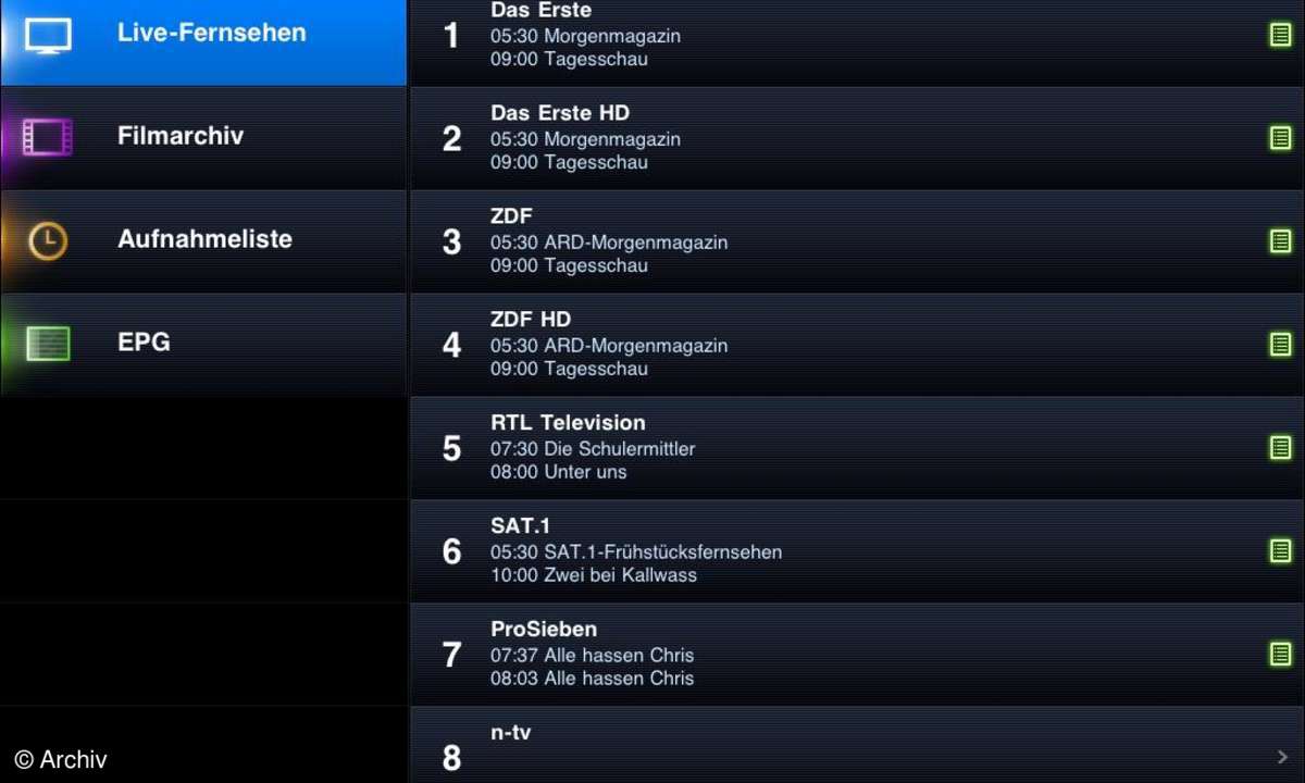 Apple iPad EyeTV App