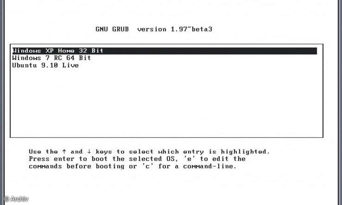 Dreimal Windows dank Bootmanager Grub 2