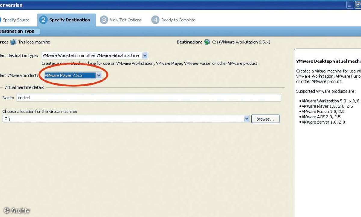 Vorhandenes Windows Virtualisieren