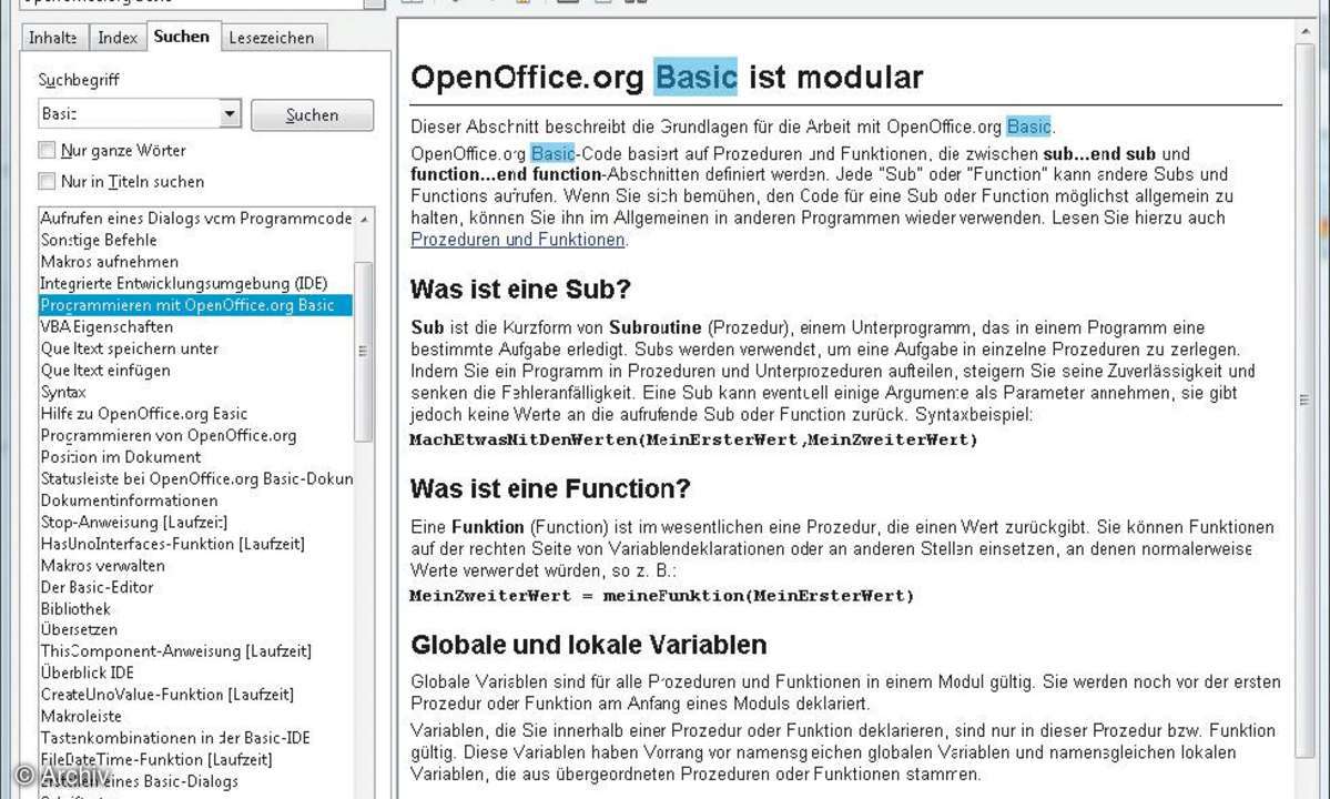 Grundlagen der Makroentwicklung in Openoffice