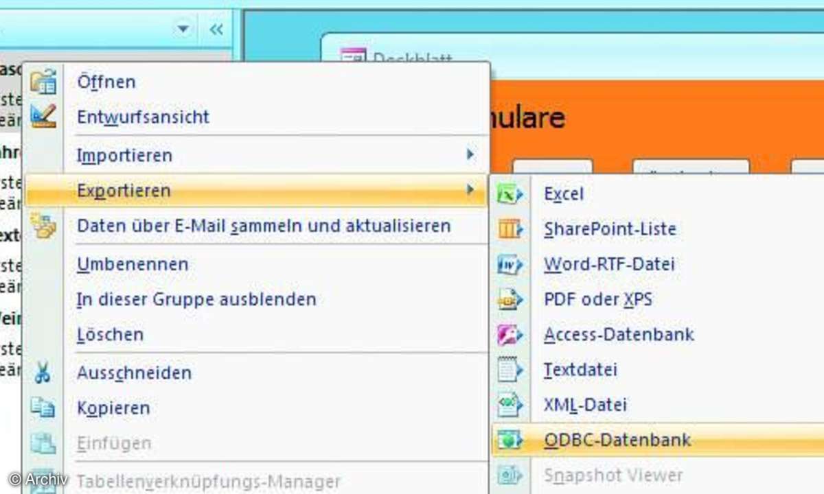 Datenbank wechseln
